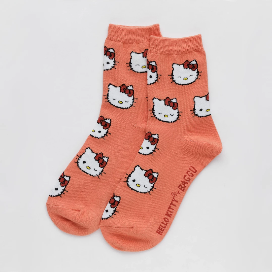 Discount π Baggu Corporation Hello Kitty X Baggu Crew Sock New 𧨠3 Baggu Corporation Hello Kitty X Baggu Crew Sock New