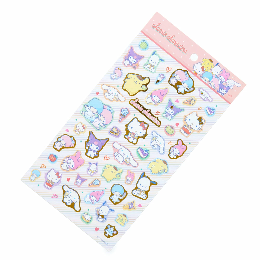 Best Pirce βοΈ Sanrio Original Sanrio Characters Gold Accent Sticker Sheet New π€© 3 Sanrio Original Sanrio Characters Gold Accent Sticker Sheet New