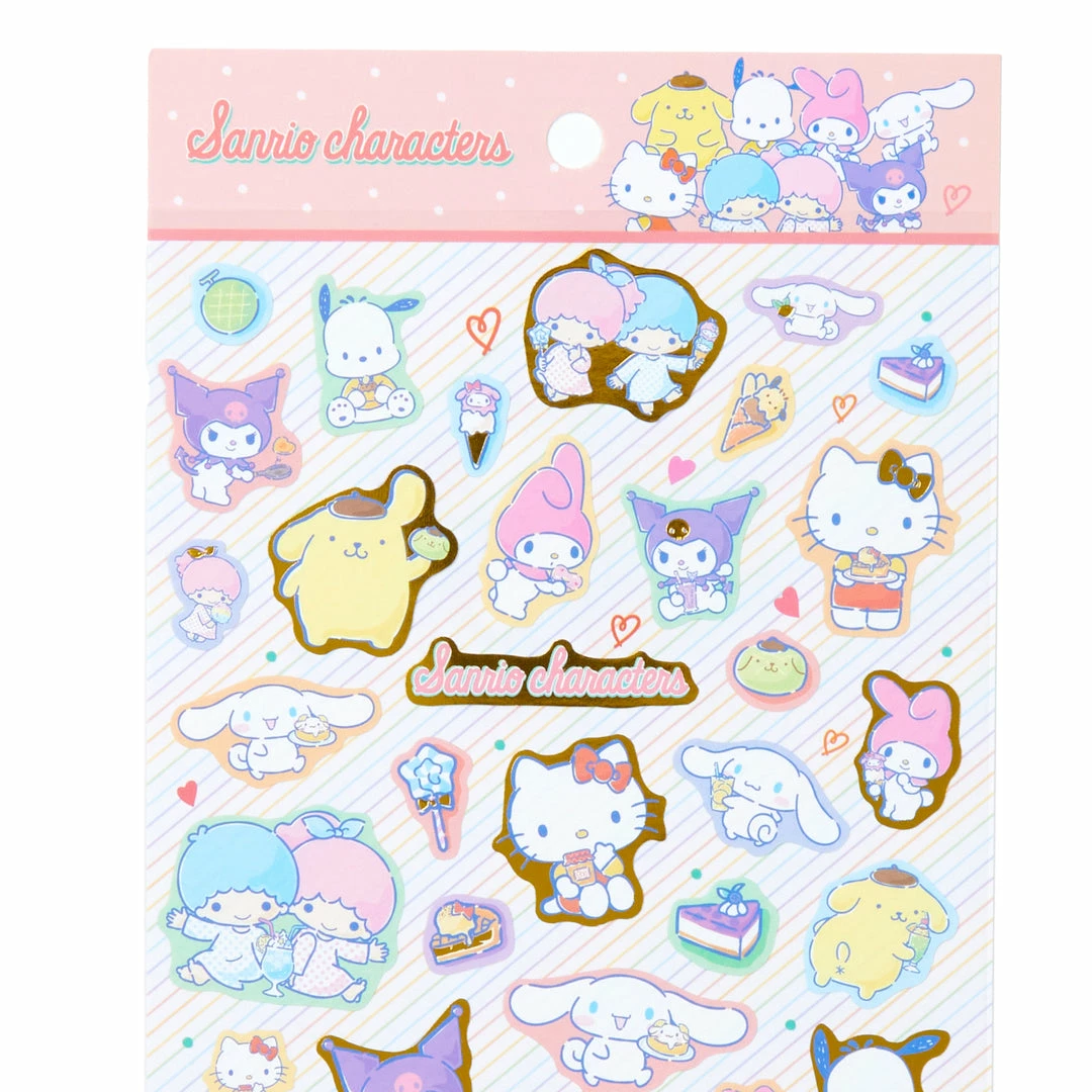 Best Pirce βοΈ Sanrio Original Sanrio Characters Gold Accent Sticker Sheet New π€© 5 Sanrio Original Sanrio Characters Gold Accent Sticker Sheet New