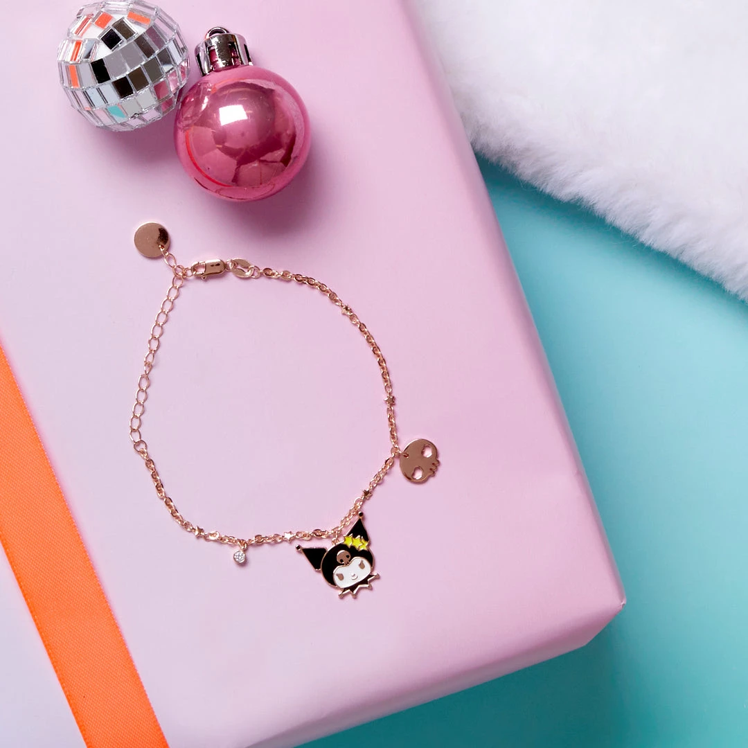 Best Sale ✔️ Global License Kuromi Gold Enamel Charm Bracelet ⌛ 4 Global License Kuromi Gold Enamel Charm Bracelet