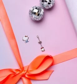Global License Hello Kitty "Cake" Silver Earrings (Set Of 2)