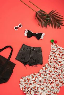 Lolli Swim X Hello Kitty Timeless Top: Black Characters