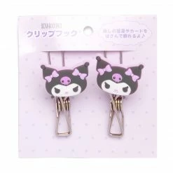 Sanrio Sales Shop 39 Japan Original Kuromi OSHI Grid System Clips (Set Of 2)