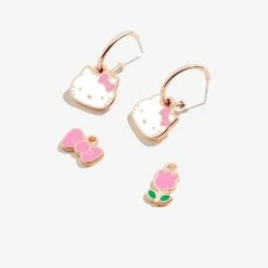 Alex And Ani Hello Kitty X Alex & Ani Huggie Hoop Earrings (Rose Gold) Characters