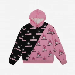 BIOWORLD My Melody & Kuromi X Dumbgood Pattern Split Hoodie Characters