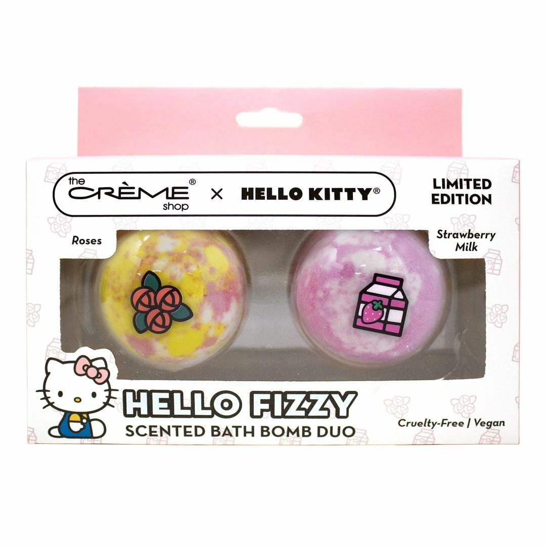 Flash Sale 🌟 Characters Hello Kitty X The Crème Shop Bath Bomb Duo (Rose & Strawberry Milk) 🔔 3 Characters Hello Kitty X The Crème Shop Bath Bomb Duo (Rose & Strawberry Milk)
