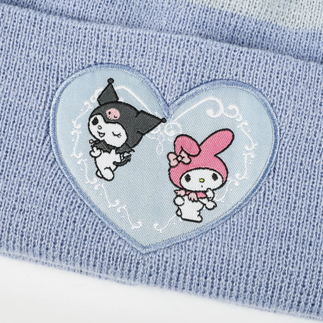 New π― BIOWORLD Kuromi & My Melody X Dumbgood Striped Beanie Characters π― 4 BIOWORLD Kuromi & My Melody X Dumbgood Striped Beanie Characters