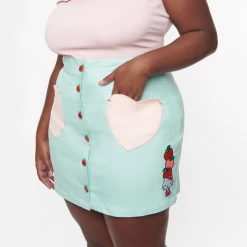 Hello Kitty X Unique Vintage Plus Size Apple Button Mini Skirt