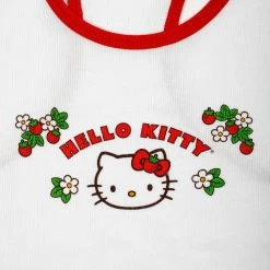 BIOWORLD Hello Kitty X Dumbgood Strawberry Ribbed Tank