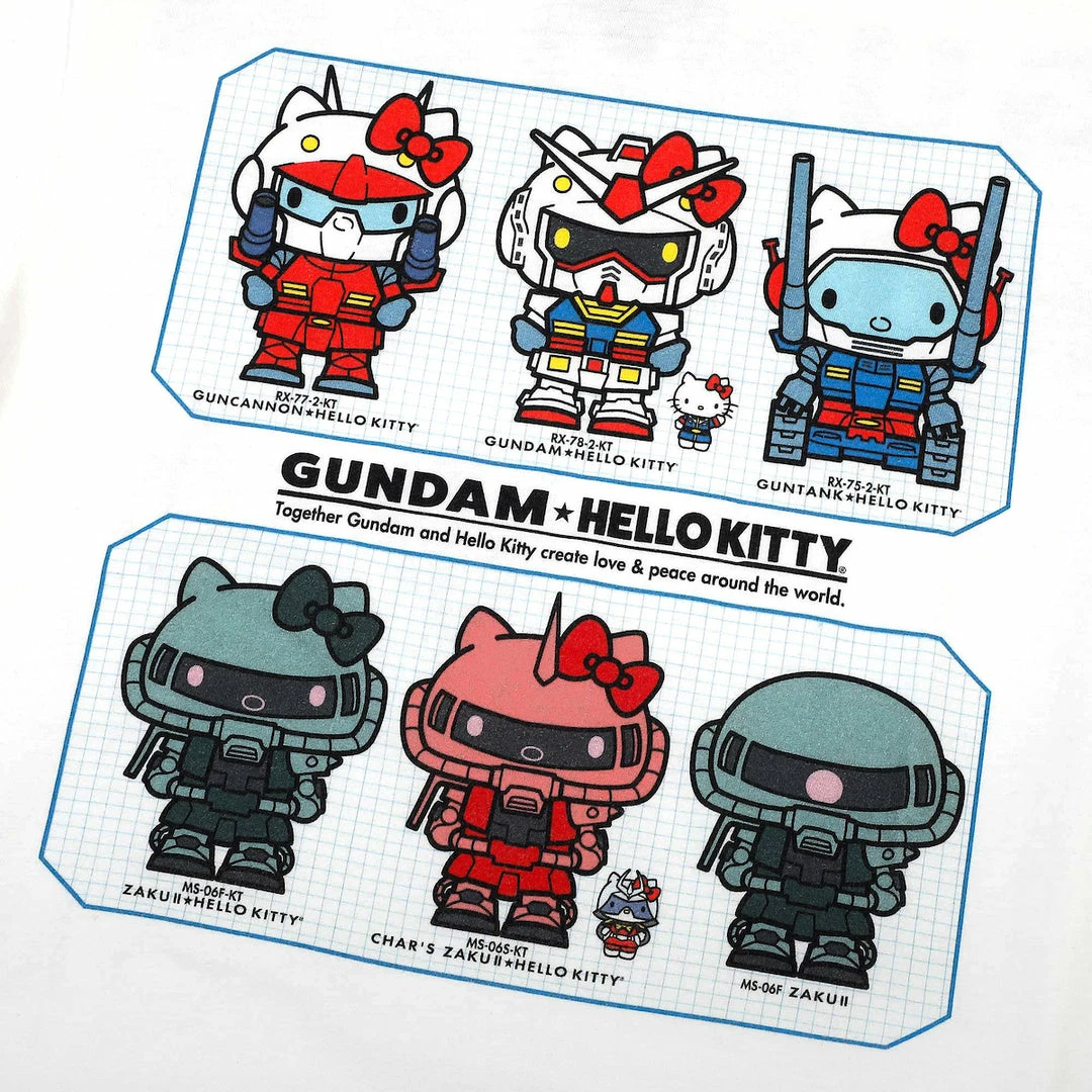 Top 10 π BIOWORLD Hello Kitty X Gundam Love & Peace Tee Characters 𧨠5 BIOWORLD Hello Kitty X Gundam Love & Peace Tee Characters