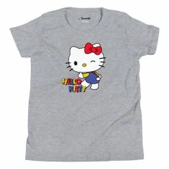 Printful Youth Hello Kitty Primary Logo T-Shirt Heather Gray